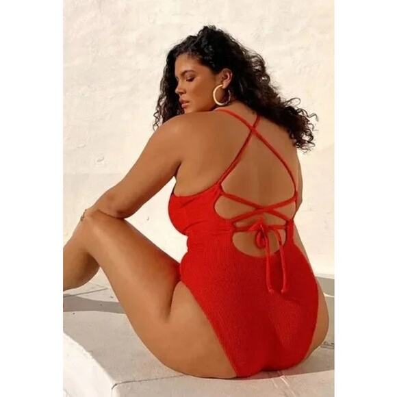 Show Me Your Mumu Positano One Piece in Red 3X NWT - Picture 1 of 6